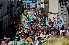 Protestas contra el cambio climático durante cumbre del G7