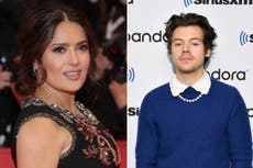 Salma Hayek dice que su búho mascota vomitó una “bola de pelo de rata” sobre Harry Styles
