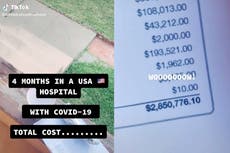 TikTok muestra factura de casi $ 3 millones cargada al seguro por una estadía en el hospital