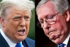 Trump reacciona con enojo a los informes de que McConnell pidió a Barr que dejara de difundir conspiraciones electorales