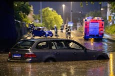 Lluvias torrenciales en Alemania dejan choques, inundaciones