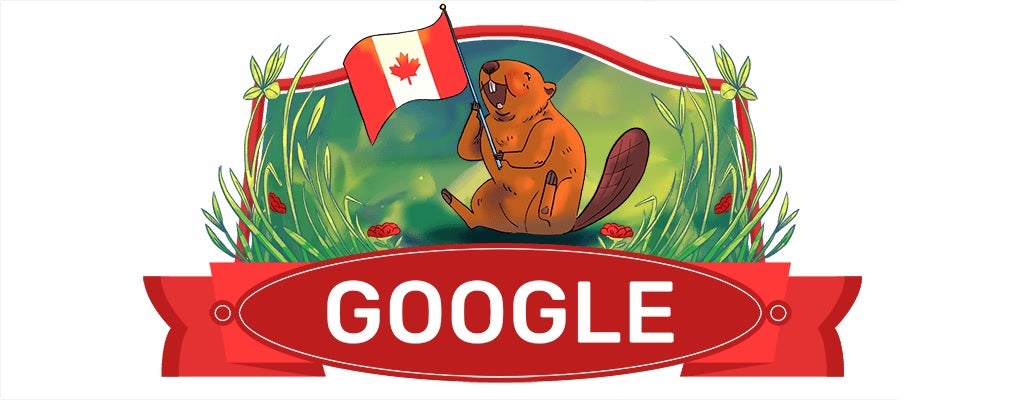El Doodle muestra a un castor, que es considerado el animal nacional de Canadá