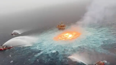 Impactantes llamas estallan en el Golfo de México después de la ruptura de un gasoducto
