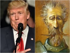 Redes se burlan de caricaturista que dibujó a Trump como Don Quijote