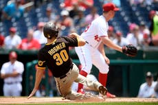 Padres derrotan a Nacionales en juego suspendido por tiroteo