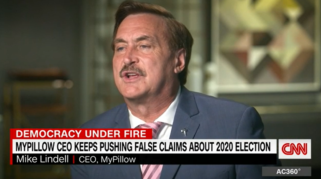 Mike Lindell: CEO de My Pillow responde CNN cuando le dicen que no tiene pruebas sobre piratería electoral