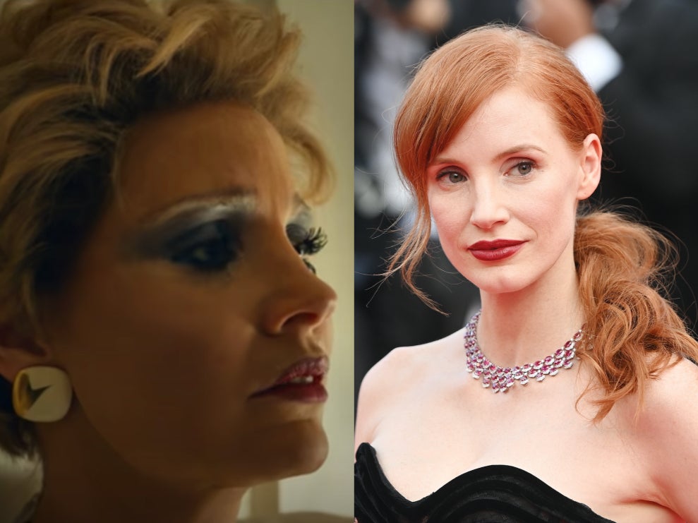 Jessica Chastain dice que el maquillaje para el papel de Tammy Faye le hizo un “daño permanente” a su piel