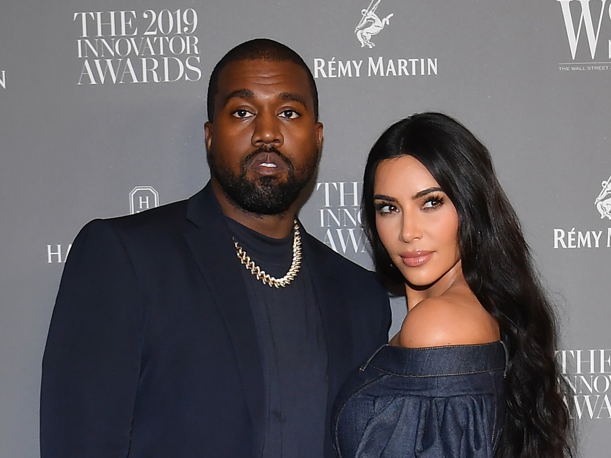 Kanye West y Kim Kardashian en 2019