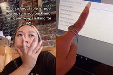 Mesera provoca debate al afirmar que incluye la propina cuando la gente en mesas grandes es “grosera”