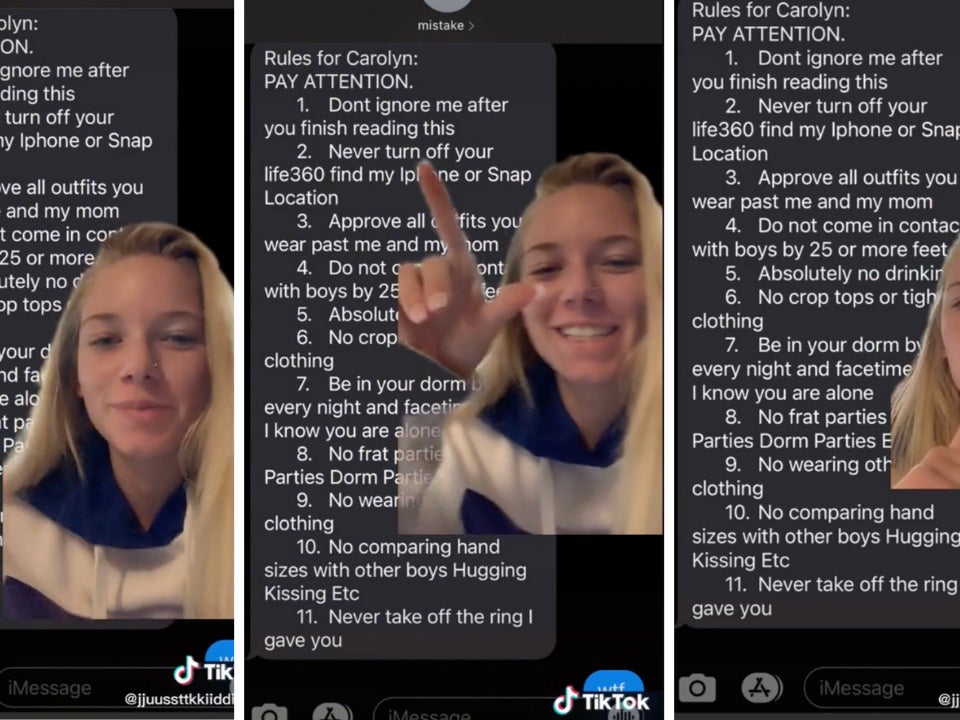 Mujer comparte lista de reglas que su novio le dio para la universidad, lo que la llevó a dejarlo