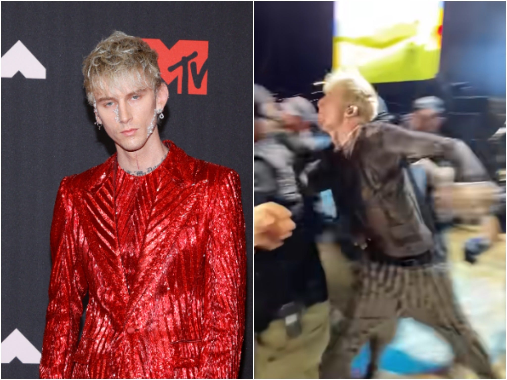 Machine Gun Kelly golpea a un miembro de la audiencia en el festival Louder Than Life