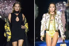 Kate Moss y su hija Lila desfilan juntas para la colaboración de Fendi y Versace en Milán