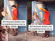 Exponen a mujer tocando inapropiadamente al personaje de Gaston en Disney