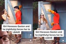 Exponen a mujer tocando inapropiadamente al personaje de Gaston en Disney