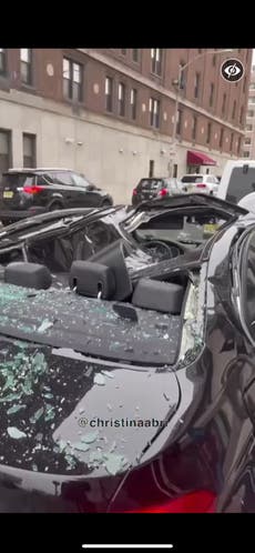 Hombre sobrevive después de caer del noveno piso y aterrizar en el techo de un BMW