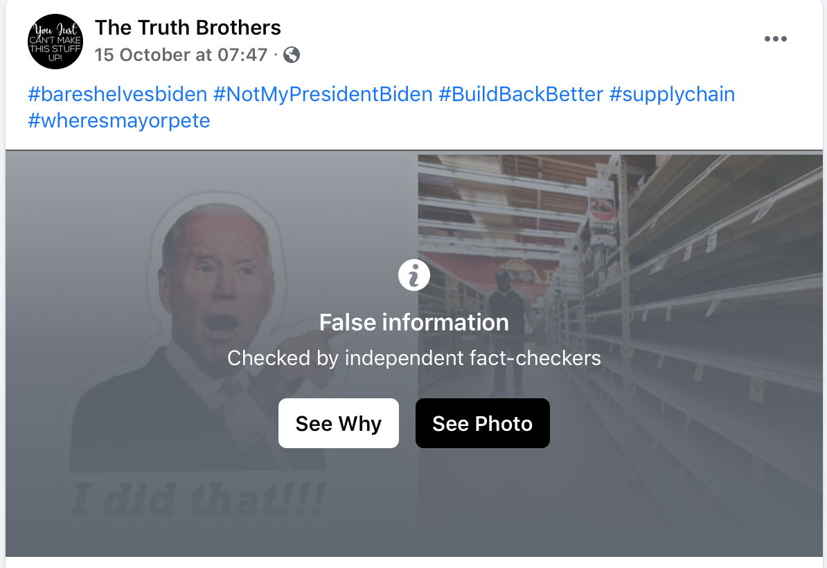 #BidenEmptyShelves: Fotos virales de tiendas vacías son en realidad de la época Trump y de Australia