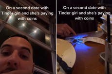Acusan a un hombre de avergonzar a su cita de Tinder después de que ella pagara su parte de la comida con monedas
