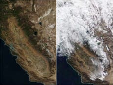 Un satélite de la NASA revela impresionantes imágenes de una nevada temprana al norte de California