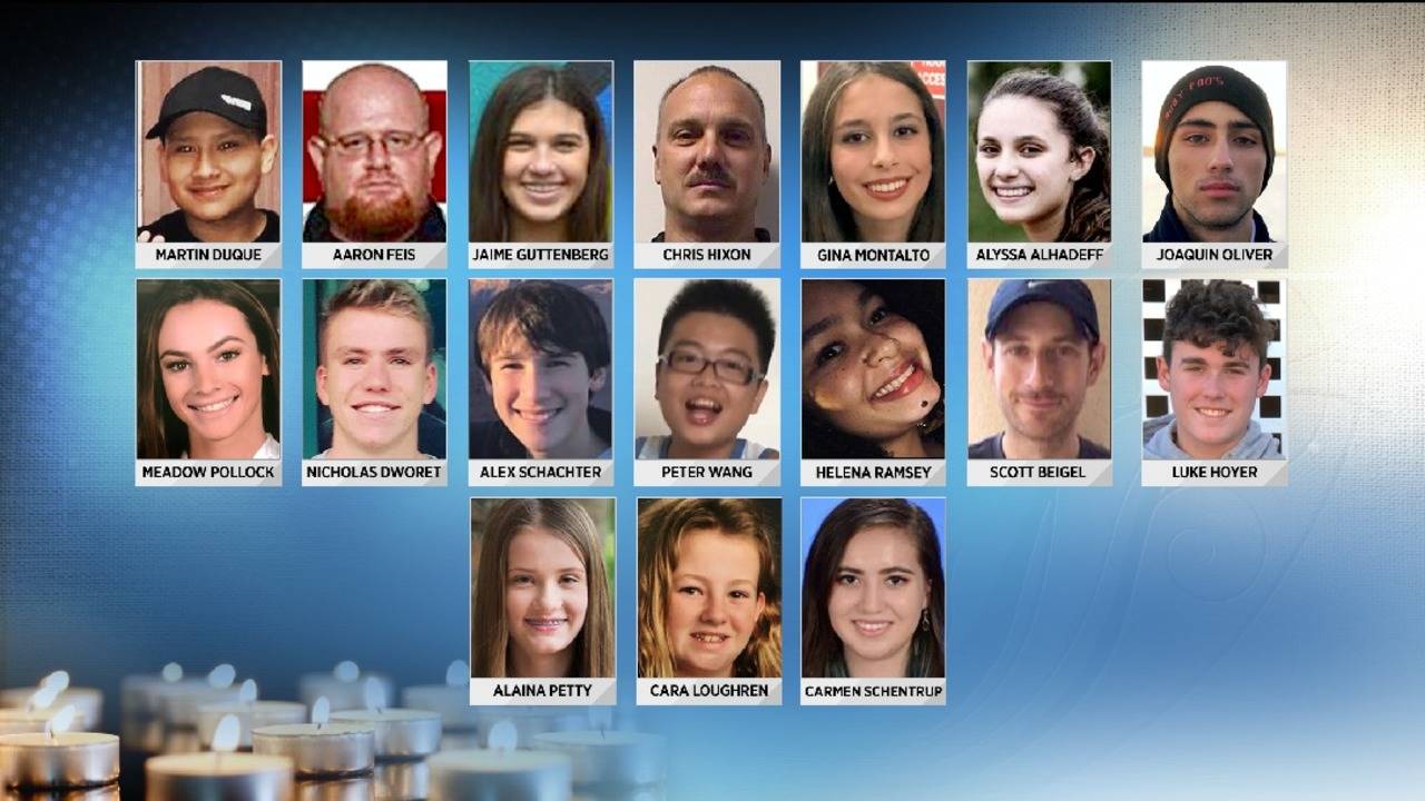 Las 17 víctimas de la masacre de Parkland