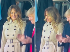 La expresión facial de Melania Trump no tiene precio cuando se aleja de Donald Trump