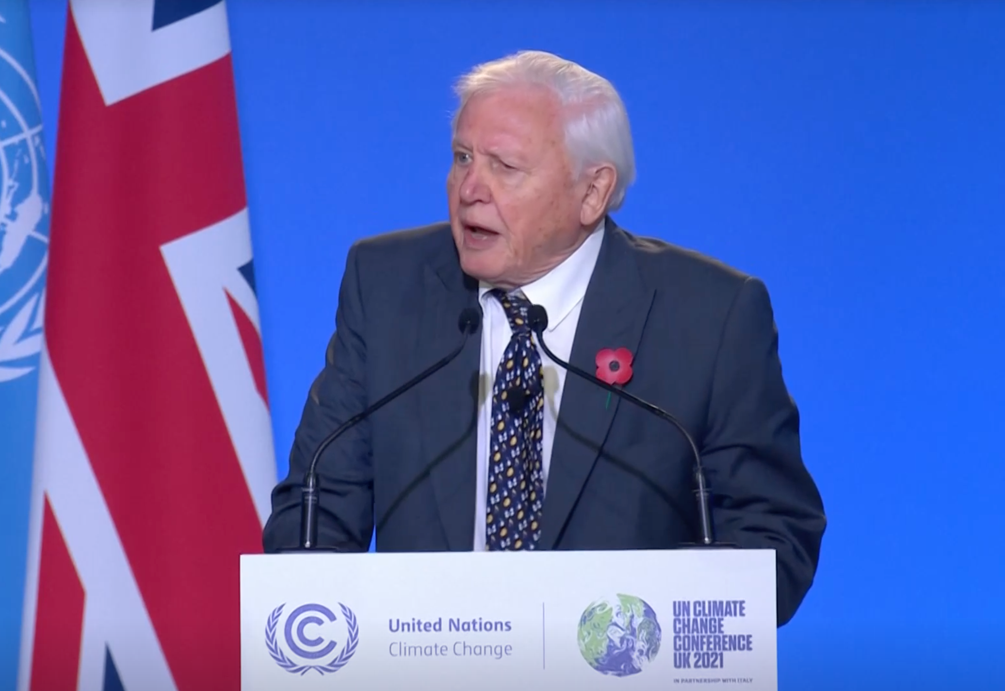 El naturalista David Attenborough pide a los líderes mundiales que actúen en el inicio de la Cop26