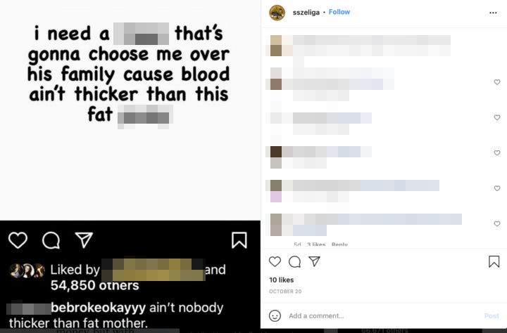 El 20 de octubre, Stanley Szeliga también publicó varias capturas de pantalla en Instagram donde mostraba los “likes” de la víctima