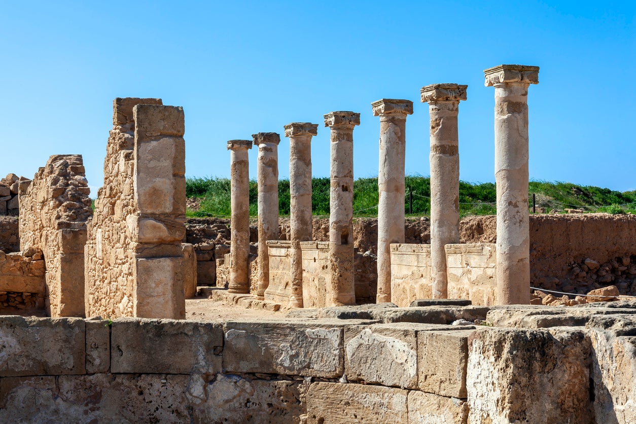 Columnas romanas en Paphos, Chipre