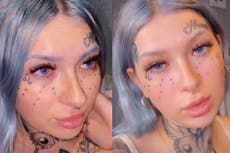 Mujer se vuelve viral en TikTok después de tatuarse la cara y pensar que tatuajes se “desvanecerían”
