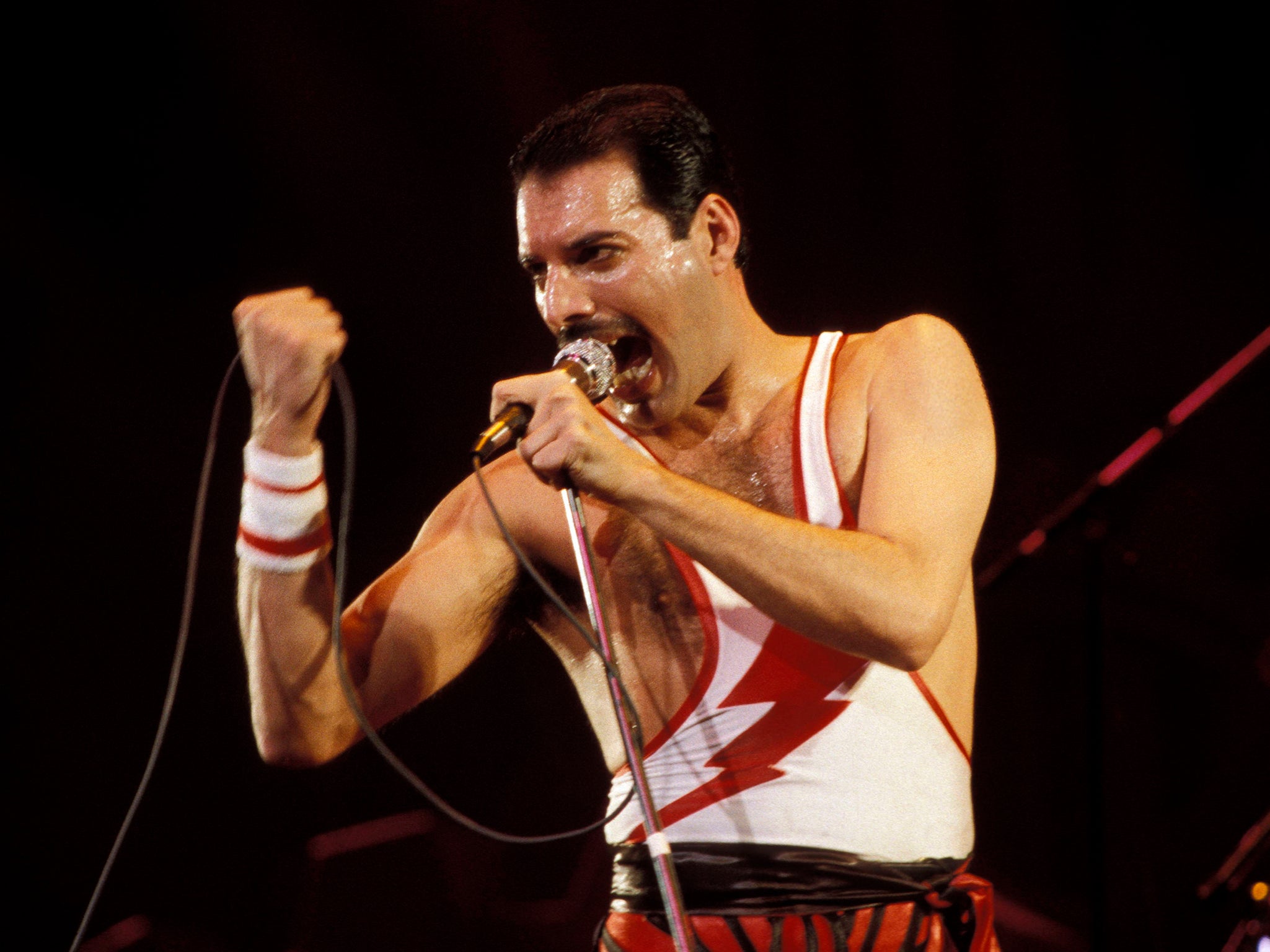 <p>‘He didn’t want to go through the misery of being the object of pity’: Freddie Mercury in concert</p>