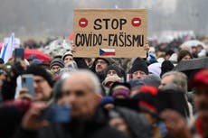 Protestan contra las medidas anti COVID en República Checa