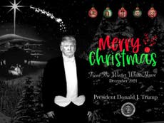 Una tarjeta de Navidad falsa de Trump engaña a Internet