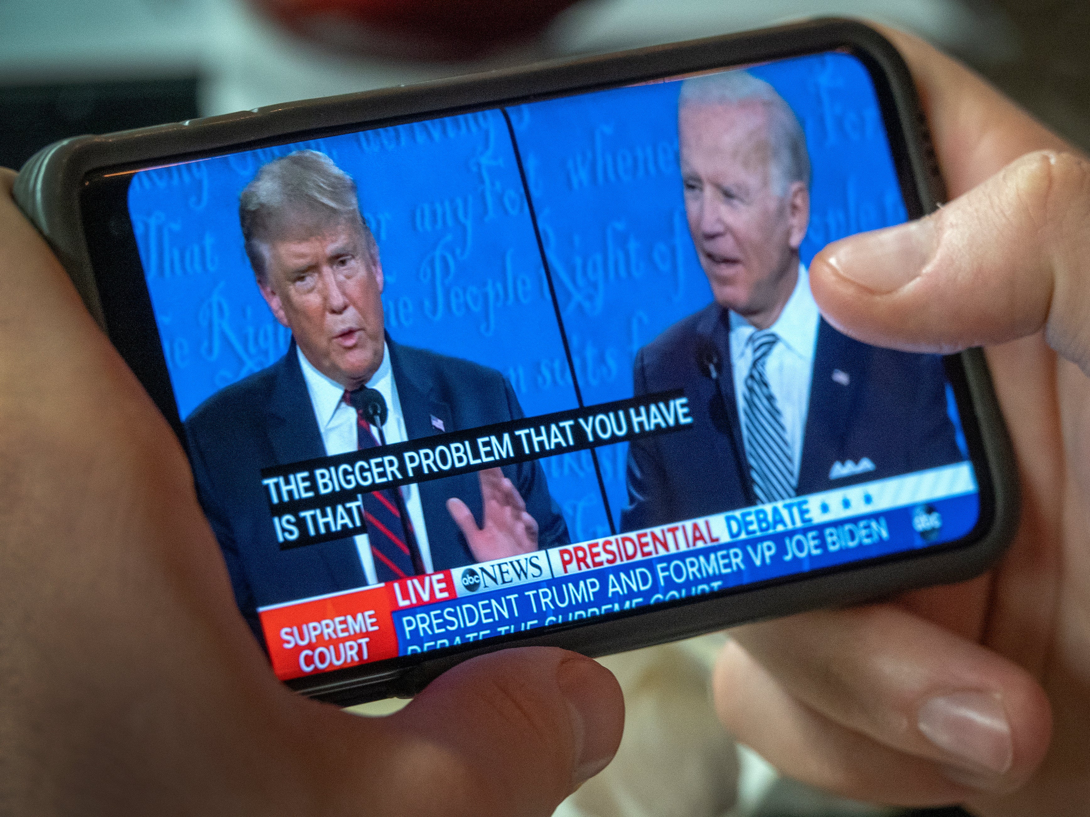 Donald Trump y Joe Biden se arengan en su primer debate de 2020