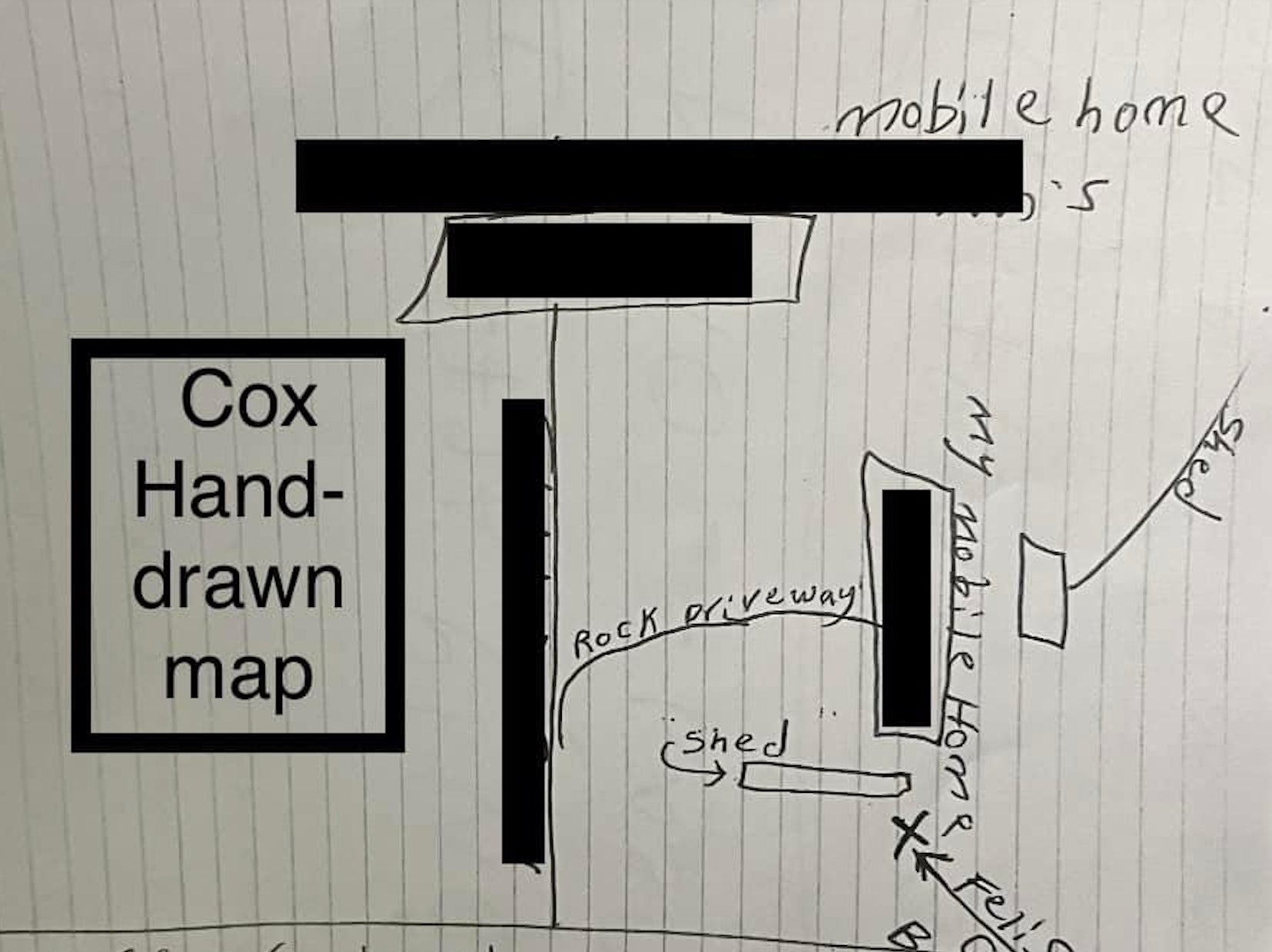 El mapa dibujado a mano por el asesino momentos antes de su ejecución conduce a los restos de otra víctima