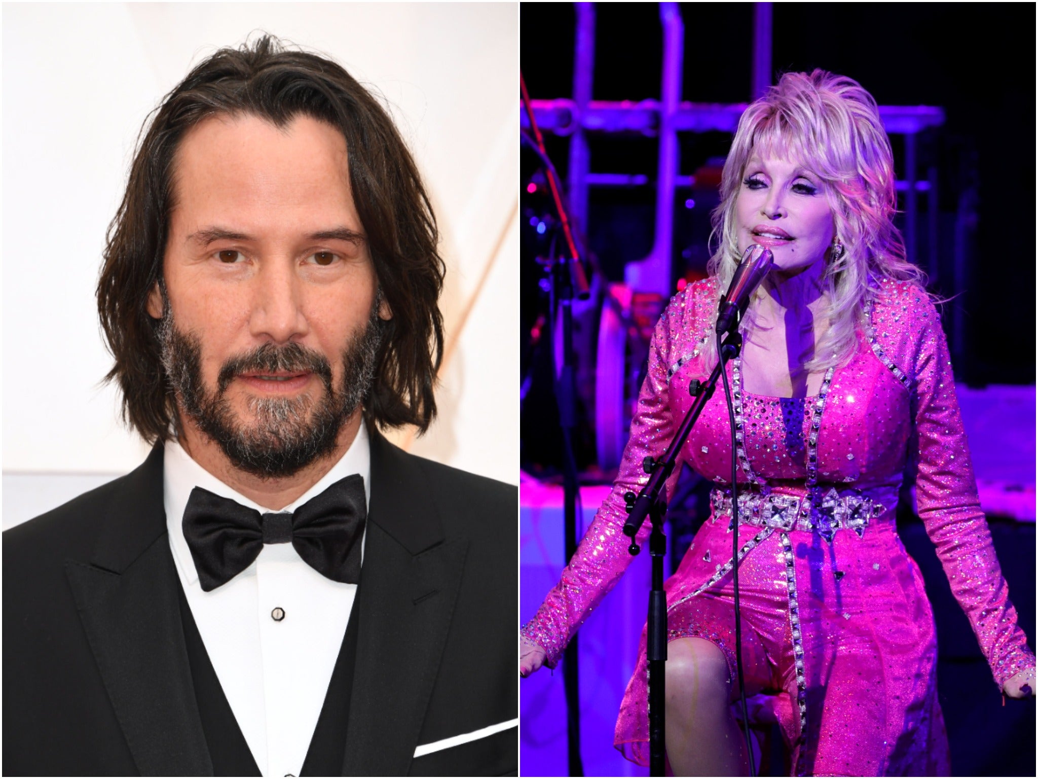 Keanu Reeves se vistió con traje de portada de ‘Playboy’ de Dolly Parton para Halloween