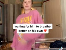 Madre desata polémica tras publicar en TikTok una rutina de baile junto a su bebé enfermo en el hospital