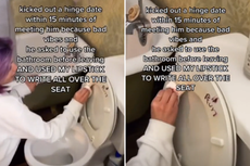 Hombre deja mensaje de “advertencia” en asiento del baño de su cita escrito con lápiz labial tras haber sido rechazado