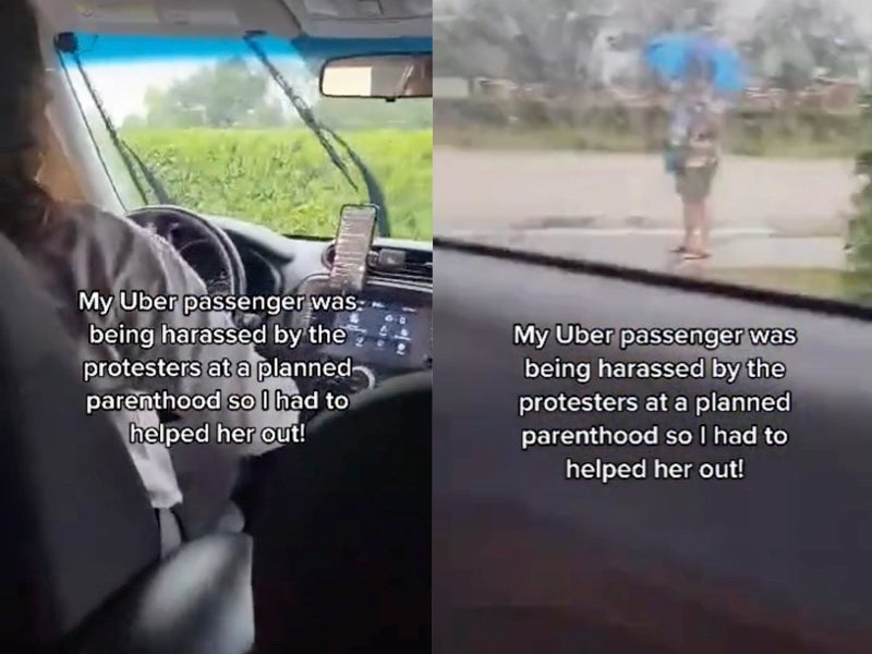 La conductora de Uber manejó con la música a todo volumen ante protestas en un estacionamiento de Planned Parenthood