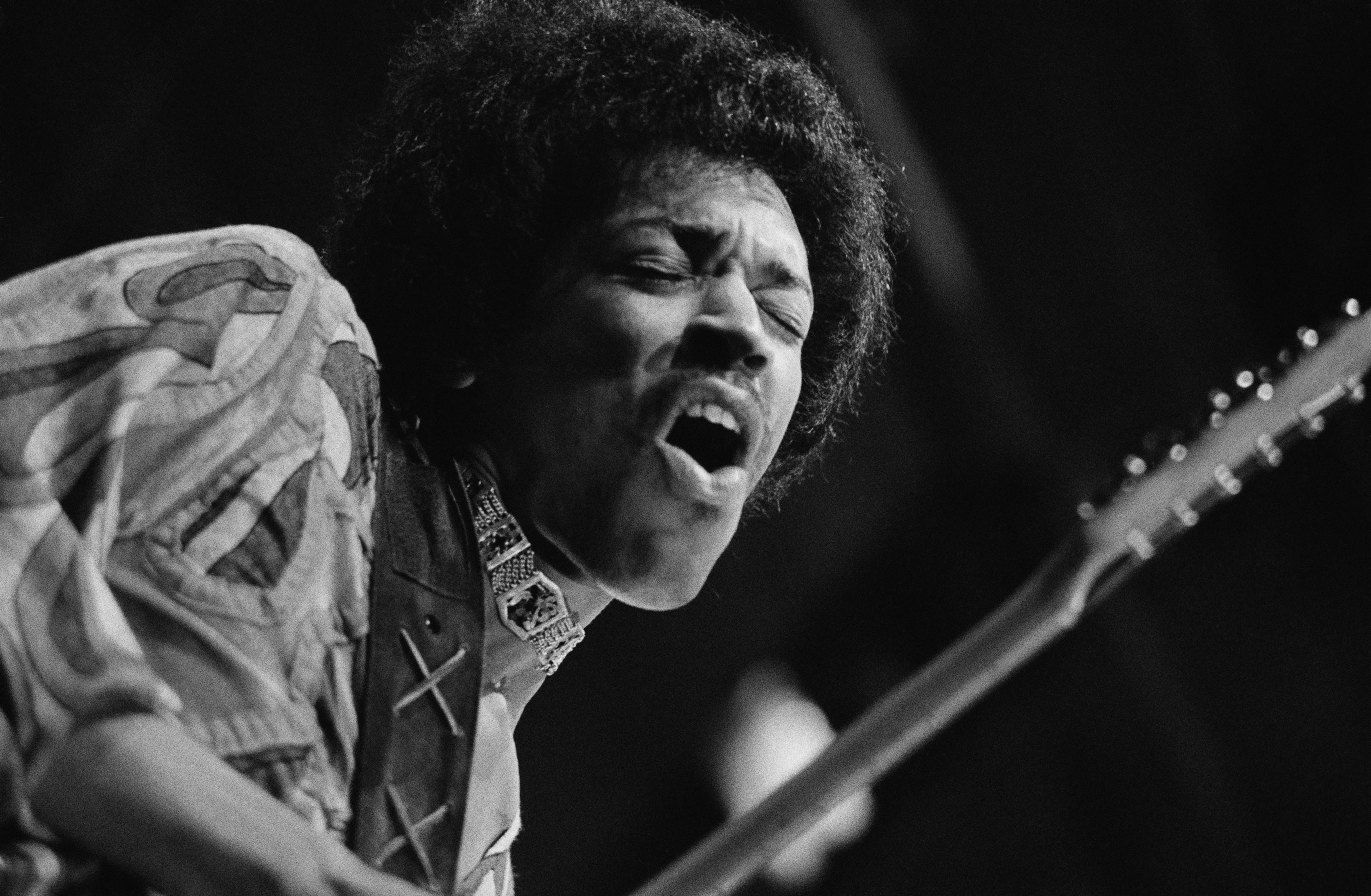 Jimi Hendrix mid-guitar break