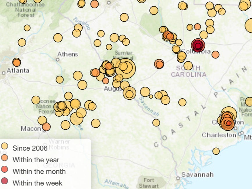 Carolina del Sur ha sufrido 10 terremotos desde finales de diciembre, confunde a los expertos
