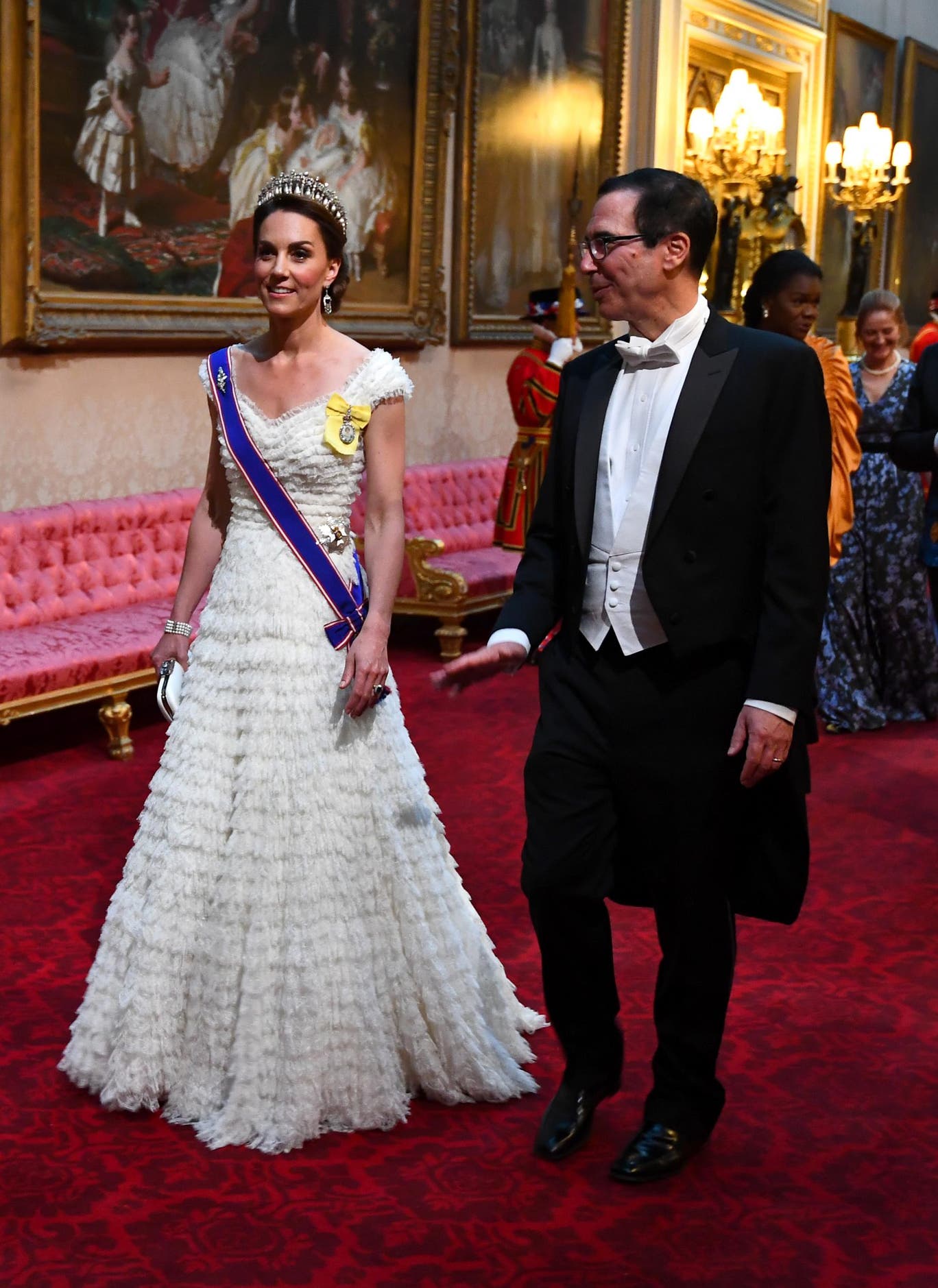 Kate wore a ruffled white gown
