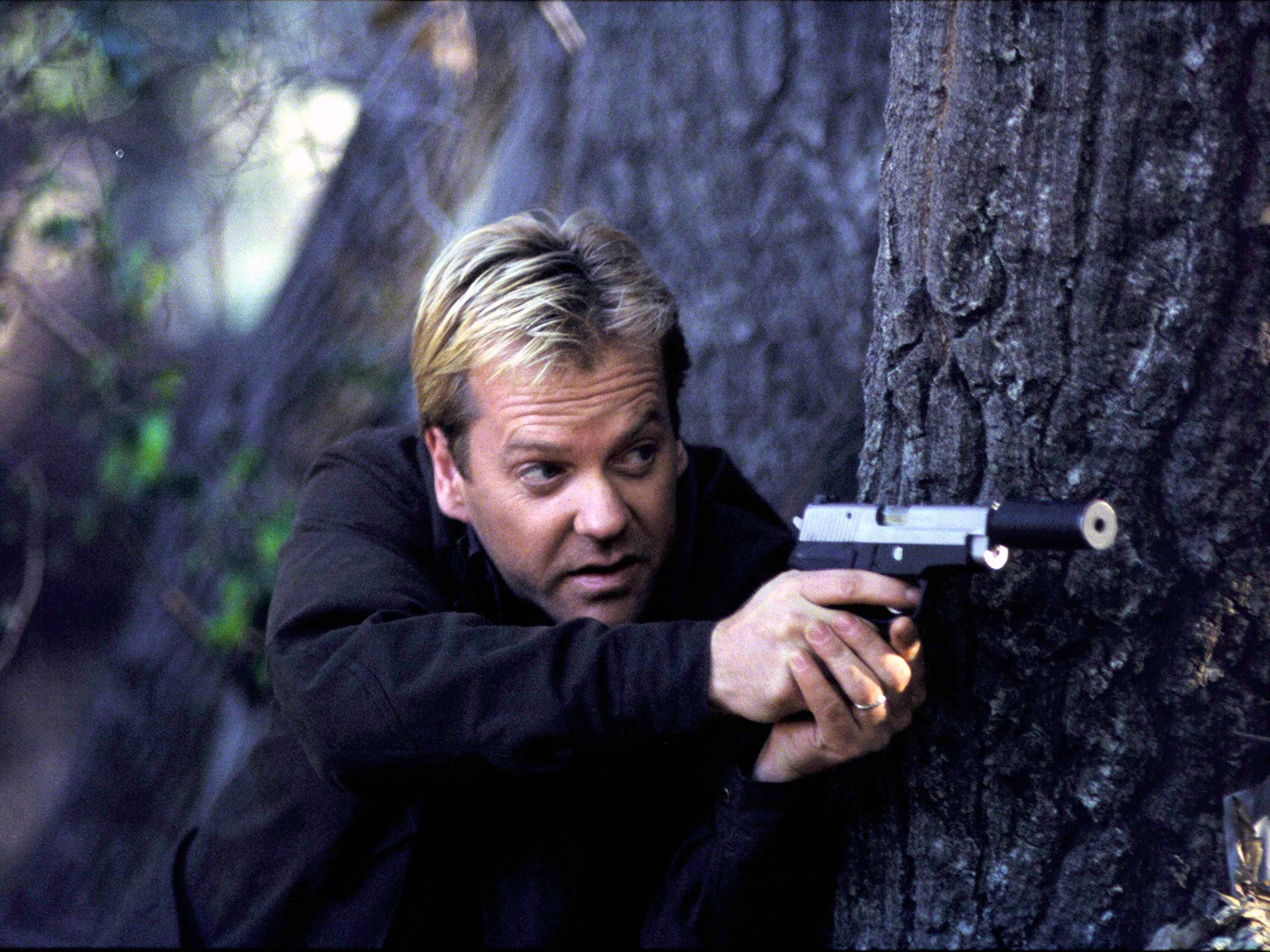 Kiefer Sutherland como Jack Bauer en la larga serie de televisión 24