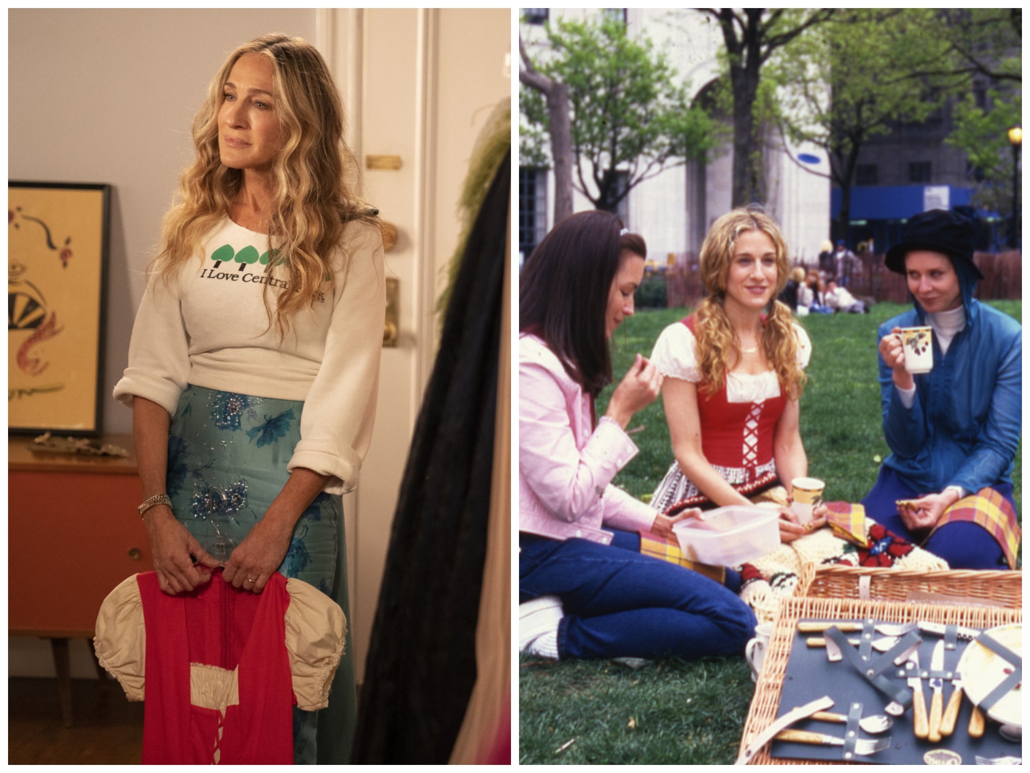 Carrie usó por primera vez su atuendo de “Heidi” en una escena de picnic en la segunda temporada de SATC