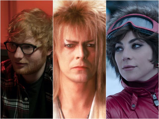 <p>Donde el pop se une al cine: Ed Sheeran en <em>Yesterday</em>, David Bowie en <em>Labyrinth </em>y Lady Gaga en <em>House of Gucci</em></p>