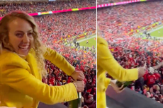 Critican a esposa de Patrick Mahomes por rociar champaña a fanáticos de la NFL