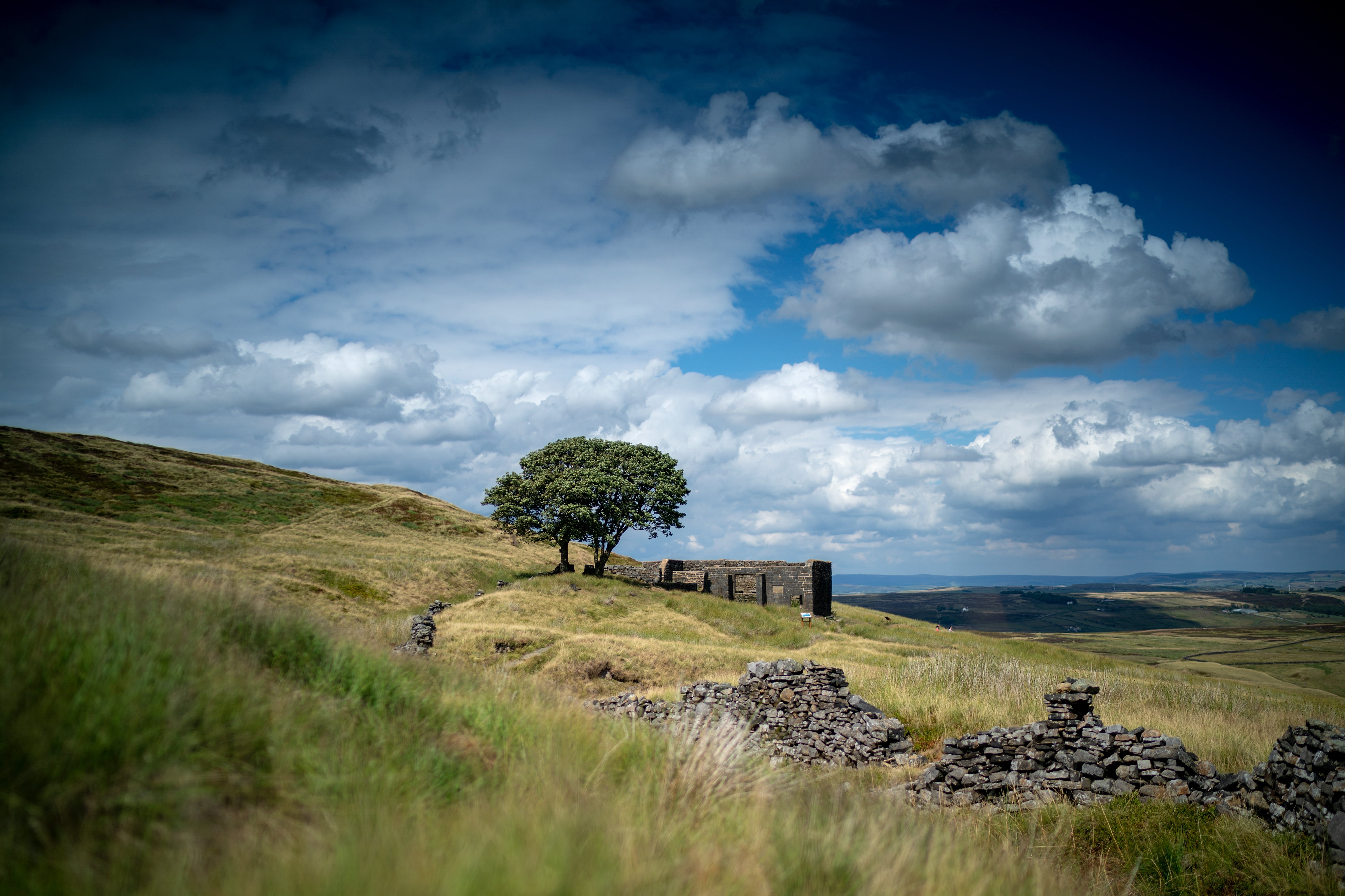Vista de la granja abandonada de Top Withins, en los páramos de Yorkshire, cerca de Haworth, donde se cree que tuvo lugar 'Cumbres Borrascosas'