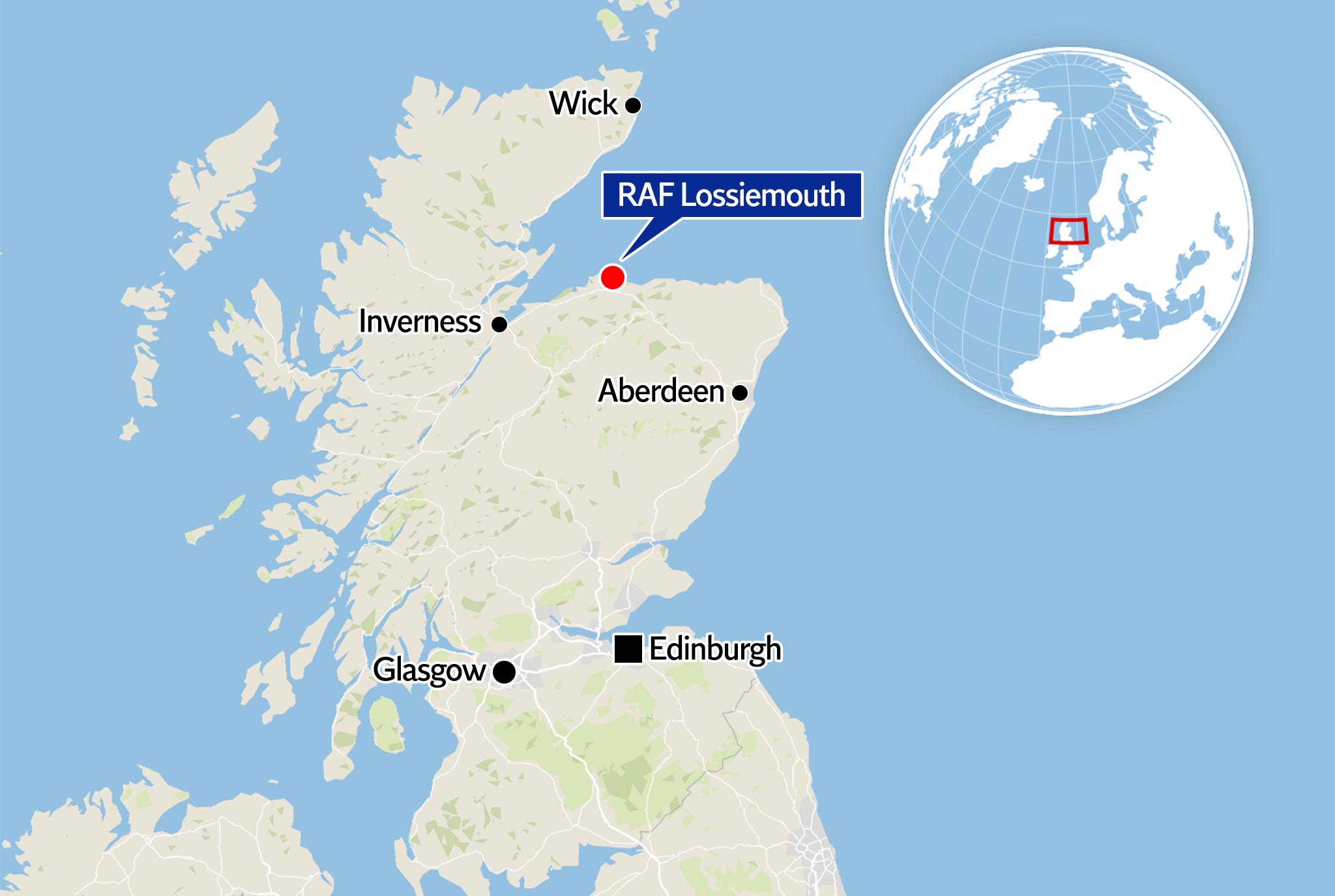 Cazas Thyphoon fueron lanzadas desde la RAF Lossiemouth en Moray, Escocia