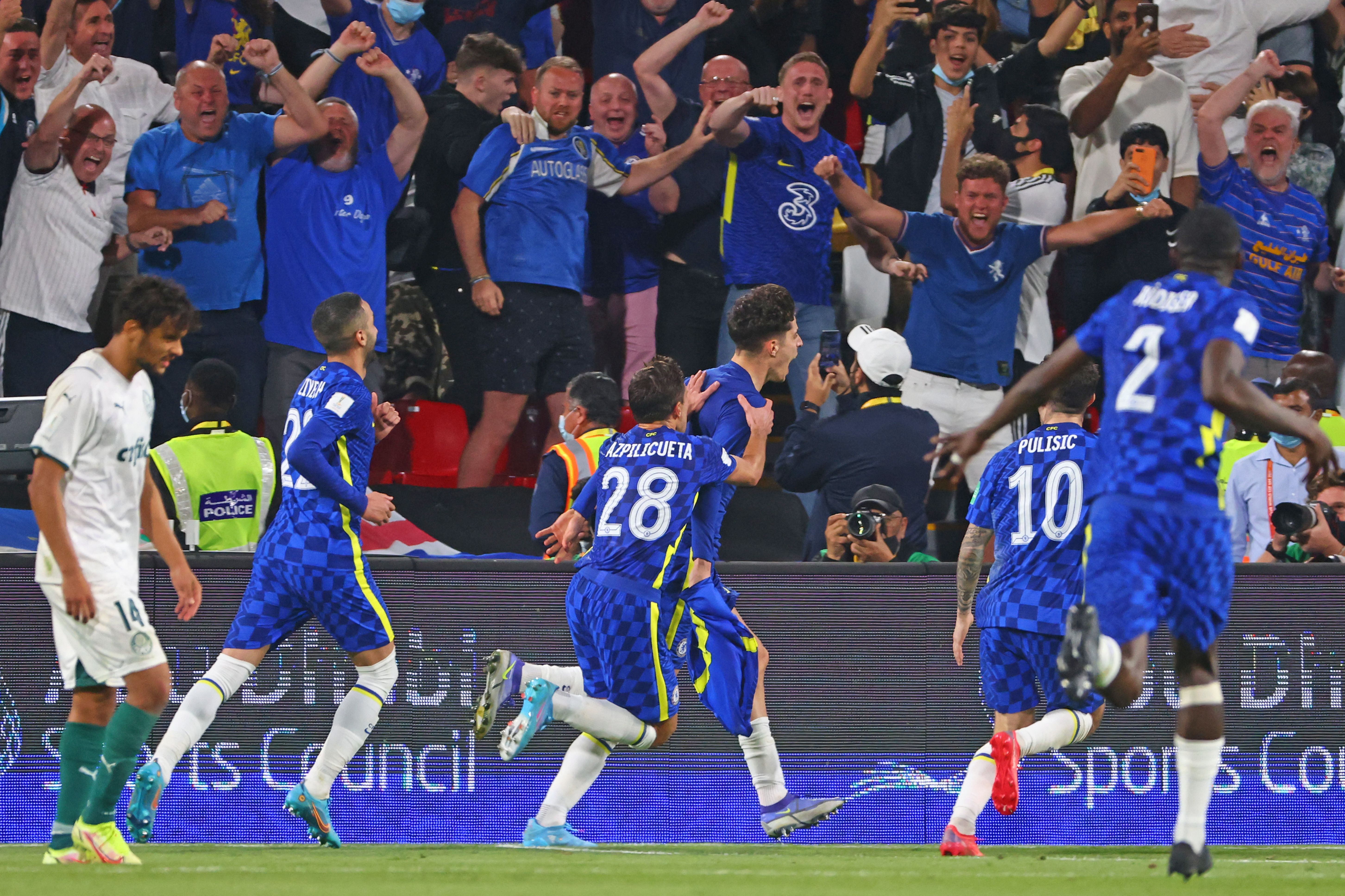 Kai Havertz celebra un nuevo gol de la victoria del Chelsea en una final importante