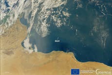 Imágenes satelitales muestran enorme nube de polvo del Sahara cruzando el Mediterráneo