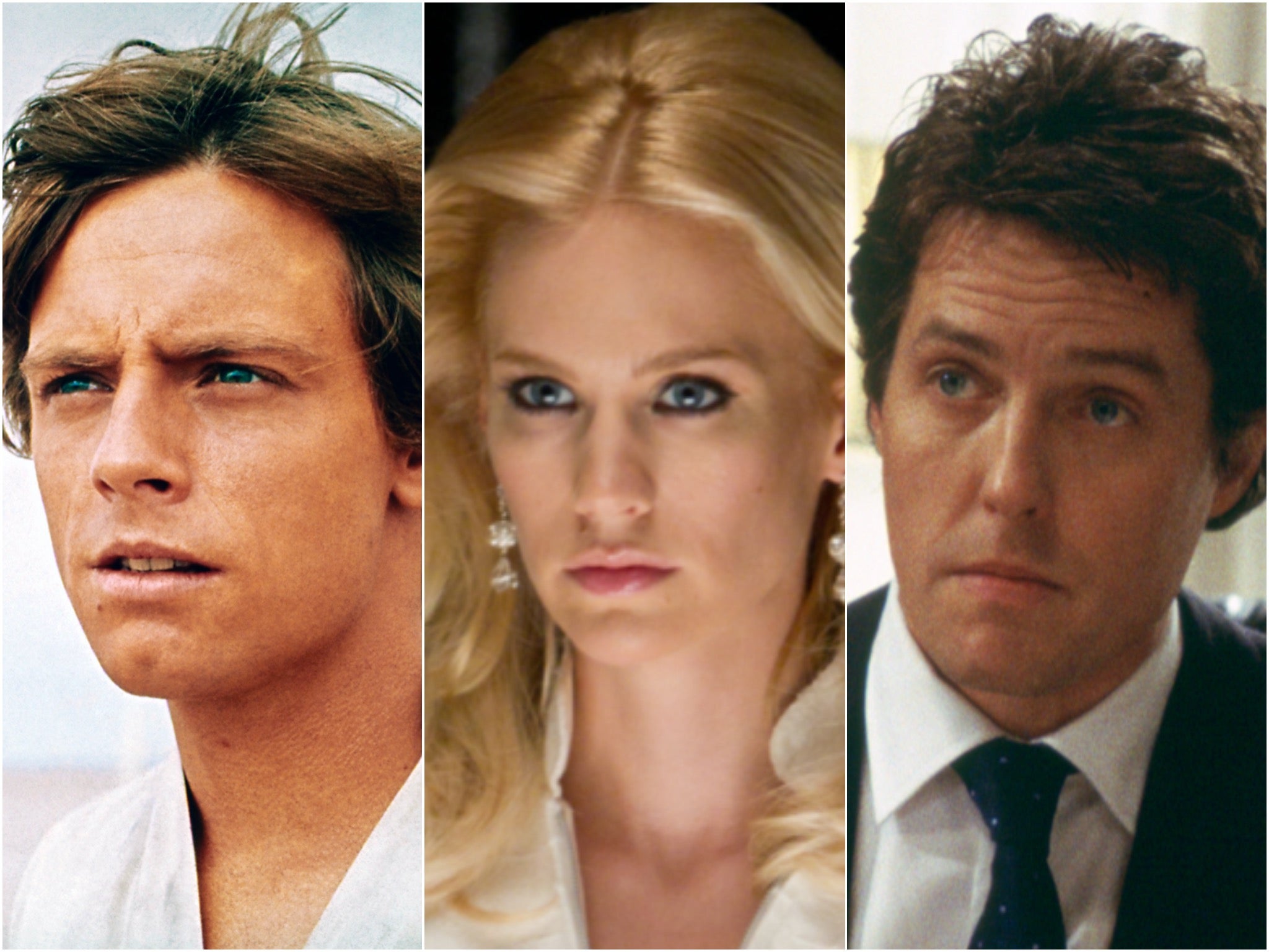 Mark Hamill en ‘Star Wars’, January Jones en ‘X-Men: First Class’ y Hugh Grant en ‘Love Actually’