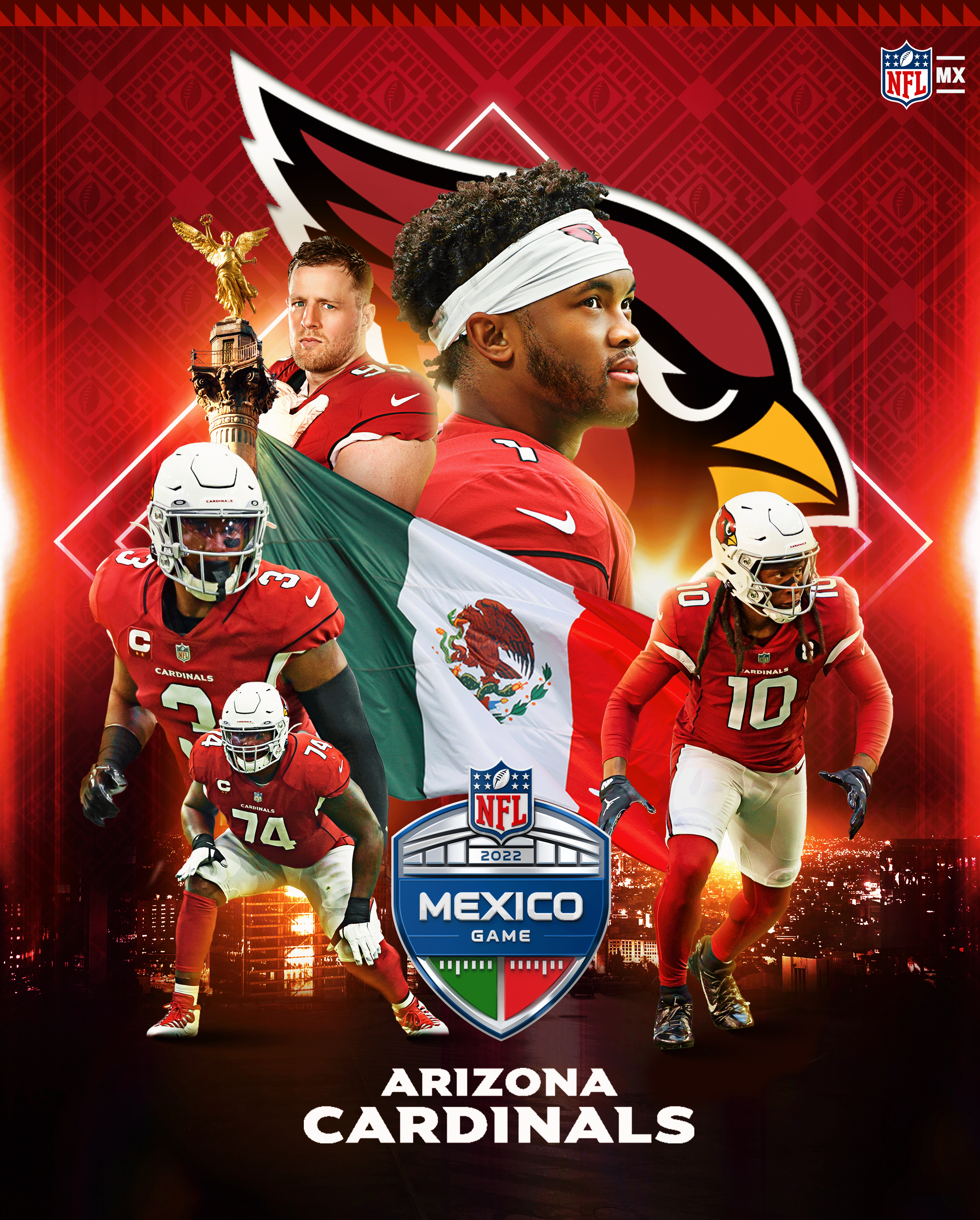 Vuelven los juegos internacionales de la NFL, México recibirá a los Cardinals